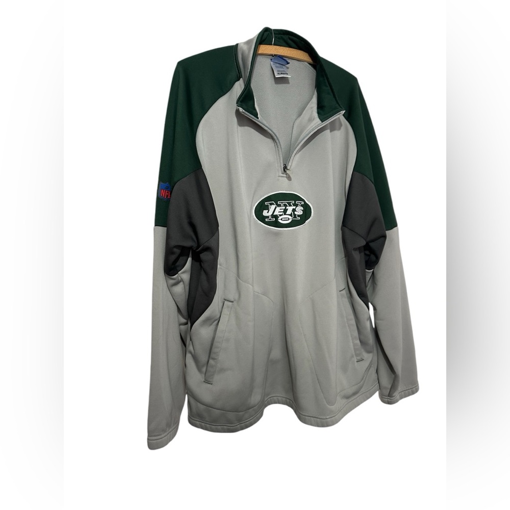 Men’s NY Jets Football NFL Team Apparel Pullover Quarter Zip XL Lined Shirt - Picture 3 of 15